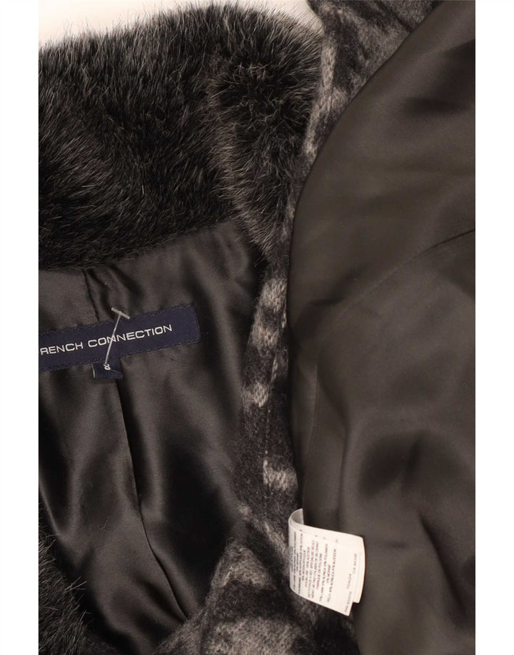 French Connection Cappotto da donna con motivo astratto UK 8 Small Grigio