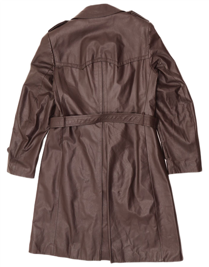 Cappotto in Pelle Doppio Petto da Uomo Anfor IT 48 Marrone Medio