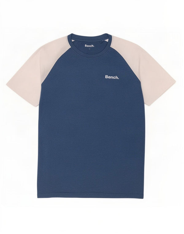 T-shirt da uomo Bench Top XL in cotone color block blu