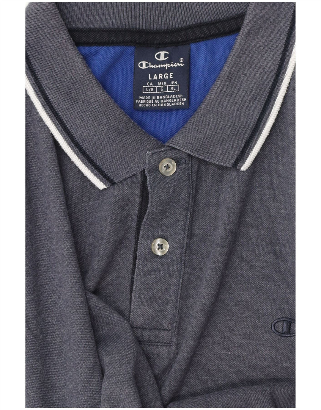 Polo da uomo Champion Large in cotone grigio