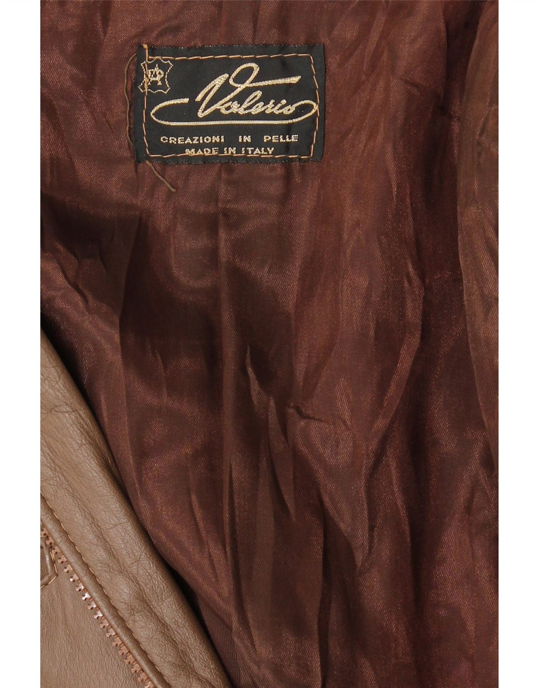 Cappotto in pelle vintage da donna UK 14 in pelle marrone medio