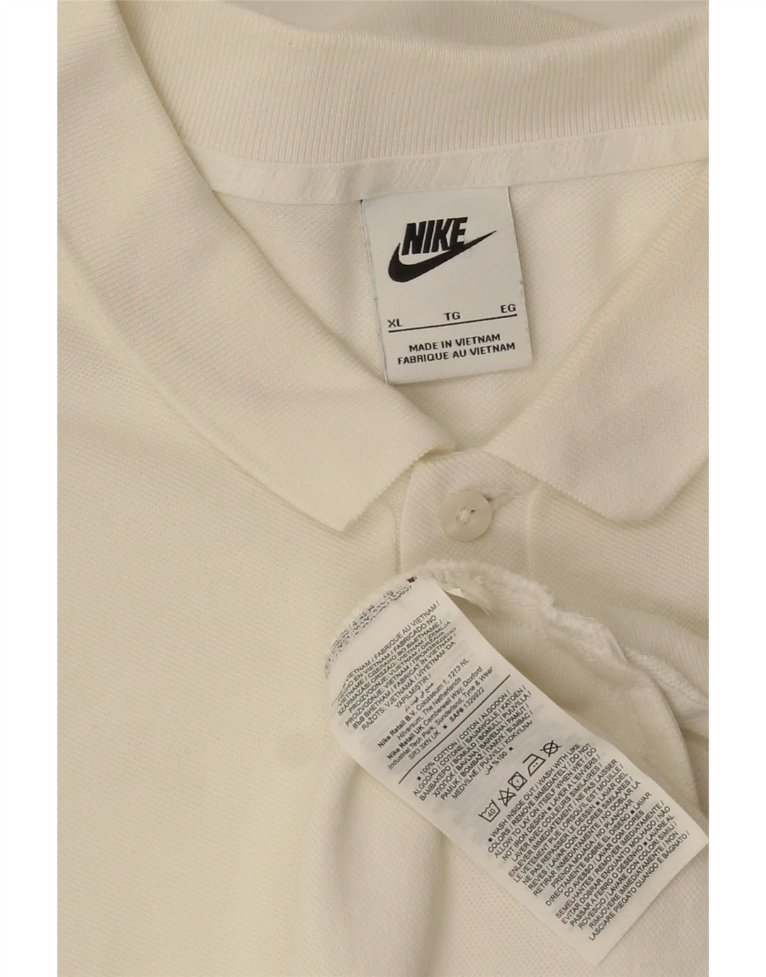 Polo Nike da uomo XL in cotone bianco