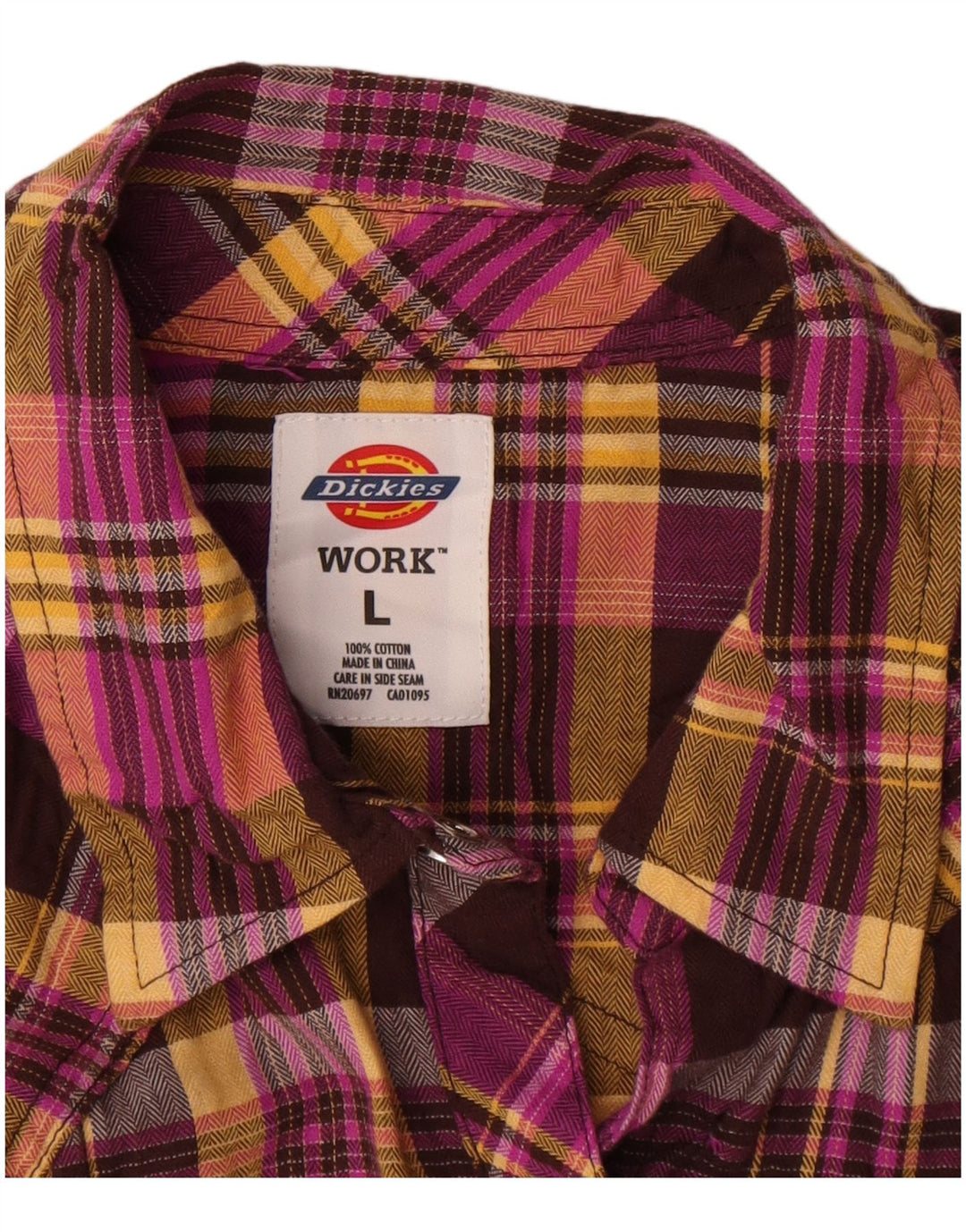 Dickies Camicia in flanella da donna UK 16 Grande cotone a quadri multicolore