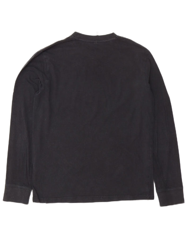 Carrera Top grafico da uomo a maniche lunghe in cotone nero medio