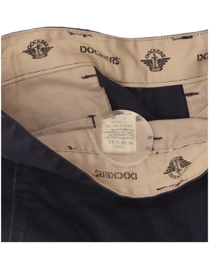 Pantaloni chino dritti da uomo Dockers W34 L27 Blu Navy