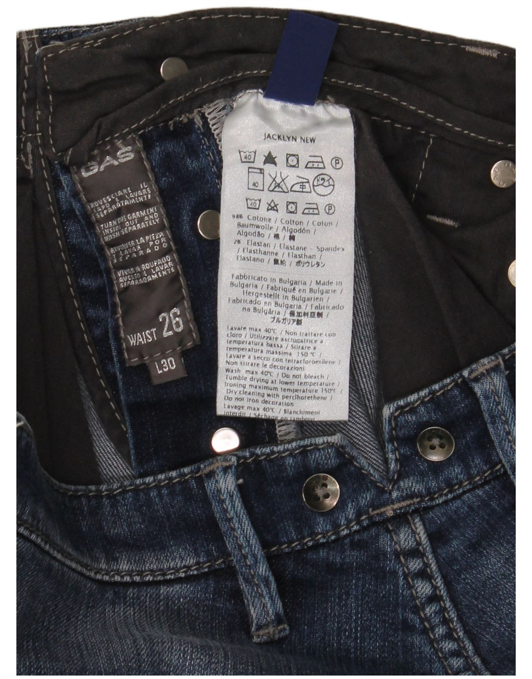 Jeans slim da donna Gas W26 L30 cotone blu