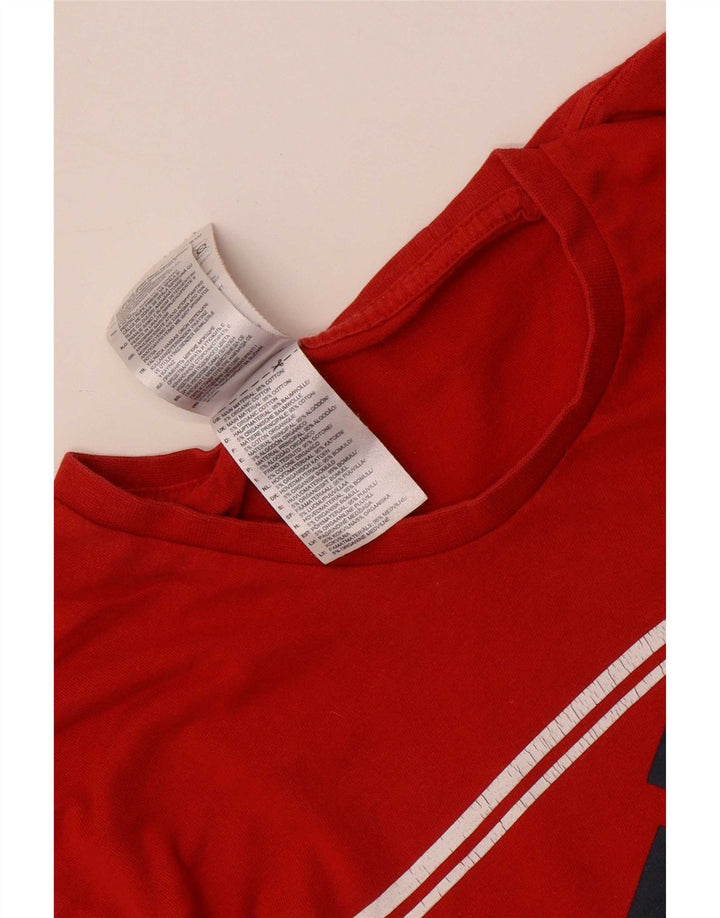 T-shirt grafica da uomo Adidas Top piccola in cotone rosso