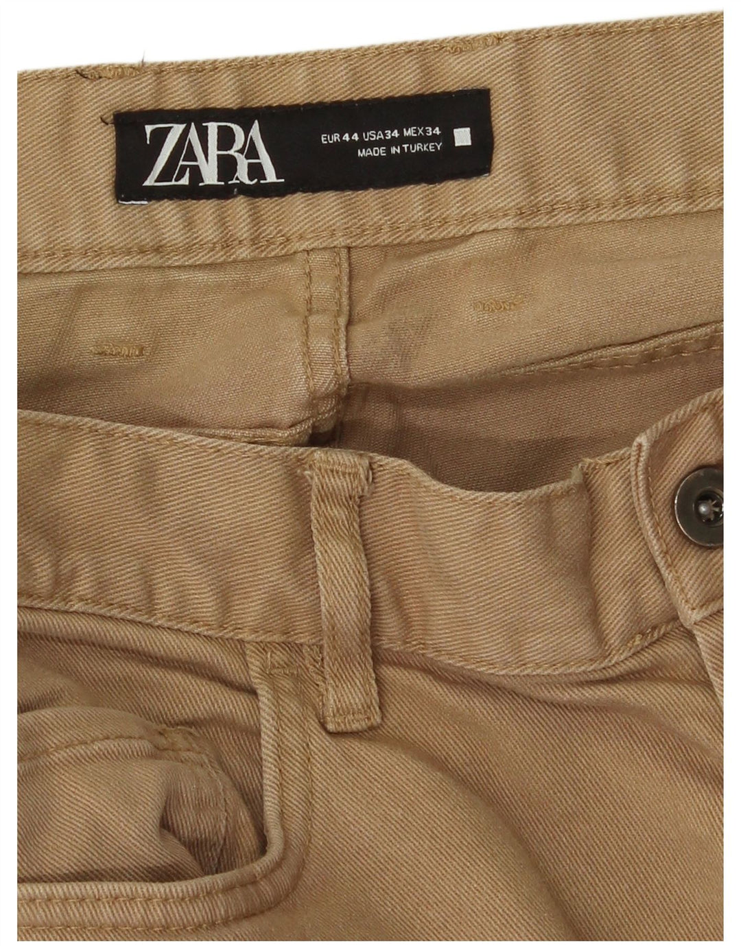 Jeans slim da uomo Zara EU 44 Large W34 L28 Beige
