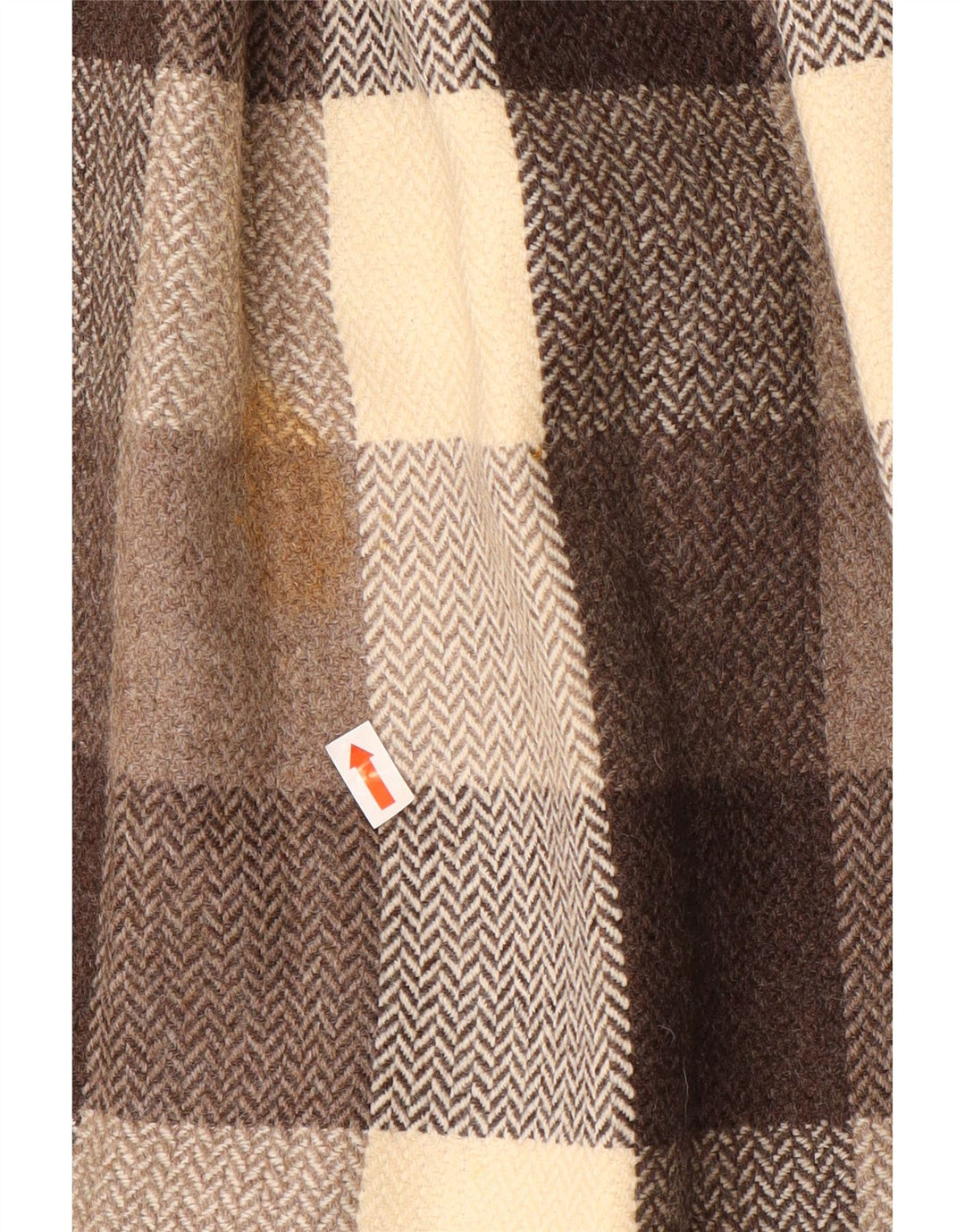 Gonna a pieghe vintage da donna W32 a quadri marroni grandi