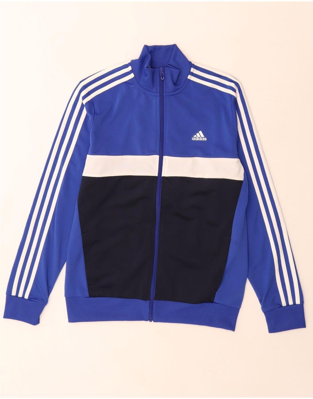 Giacca da tuta da ragazzo Adidas 13-14 anni in poliestere color block blu