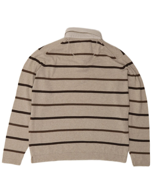 Polo da rugby da uomo Marks & Spencer Blue Harbour a righe grandi beige