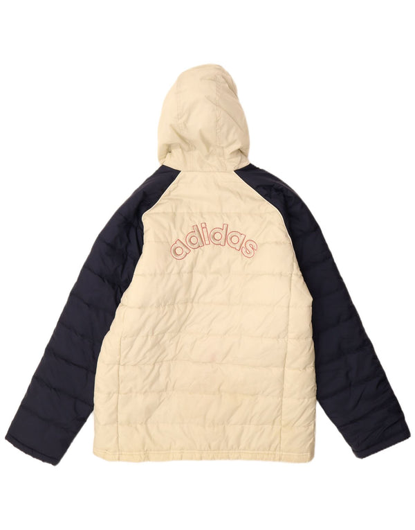 Giacca imbottita con cappuccio grafica Adidas da ragazzo 15-16 anni Colorblock bianco