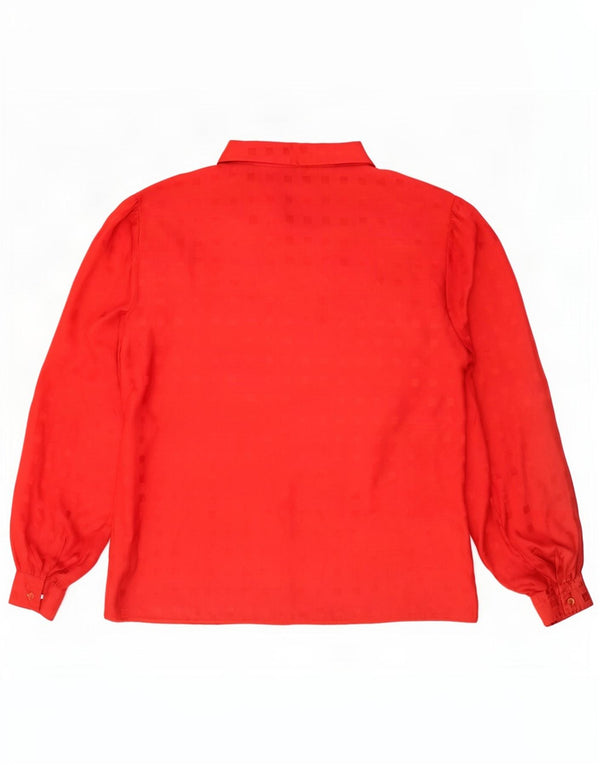 Camicetta da donna Primavera Firenze UK 16 Grande poliestere geometrico rosso