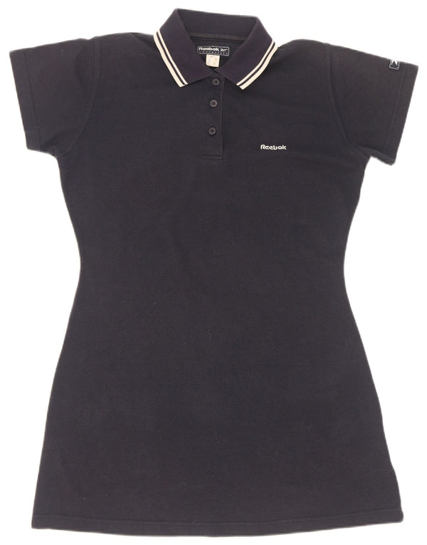Abito polo Reebok da donna UK 12 medio blu navy poliestere