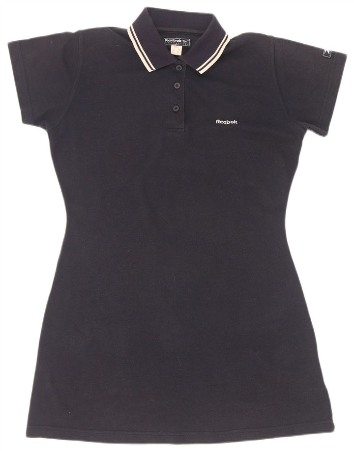 Abito polo Reebok da donna UK 12 medio blu navy poliestere