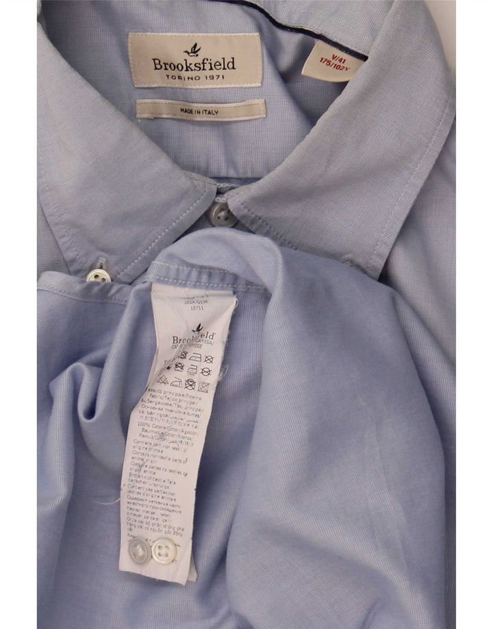 Camicia da uomo Brooksfield taglia 41 grande cotone blu
