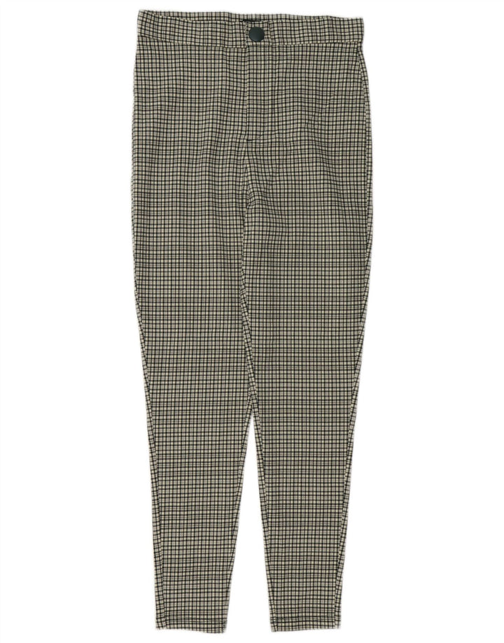 Pantaloni casual a vita alta da donna Zara medi W28 L27 a quadretti multicolore