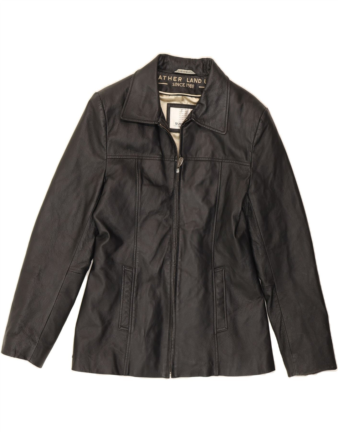 SUB ZERO Womens Leather Jacket UK 14 Medium Black Leather Vintage Sub Zero and Second-Hand Sub Zero from Messina Hembry 