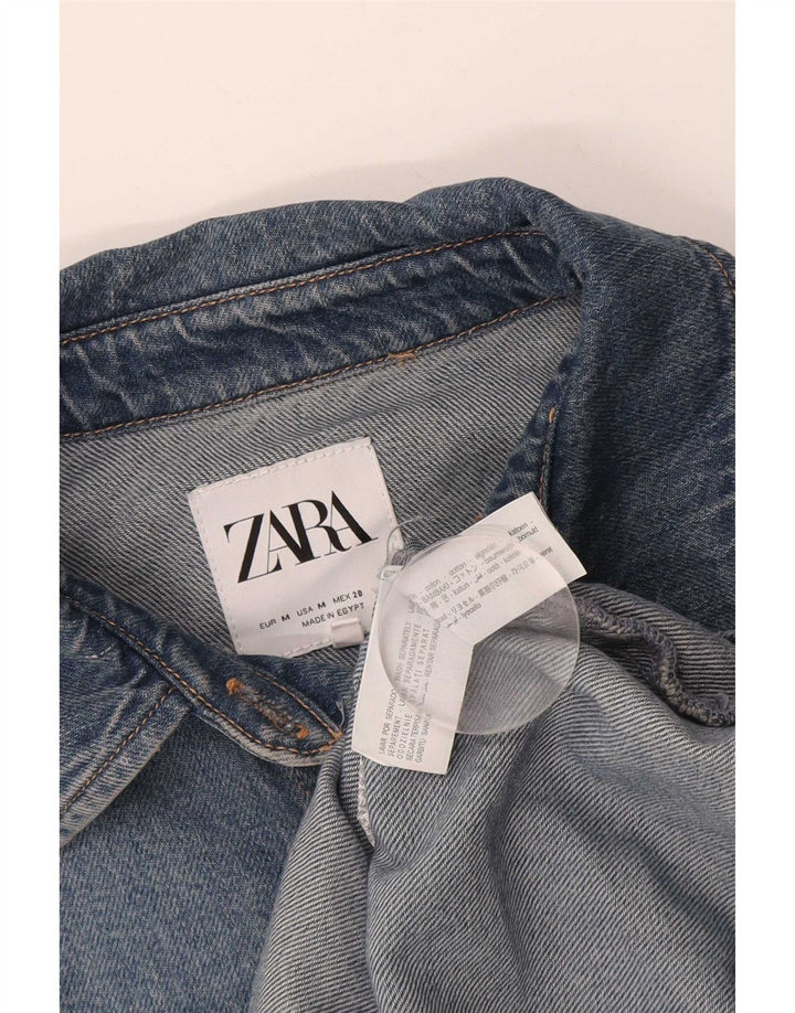 Giacca di jeans oversize da donna Zara UK 14 Cotone blu medio