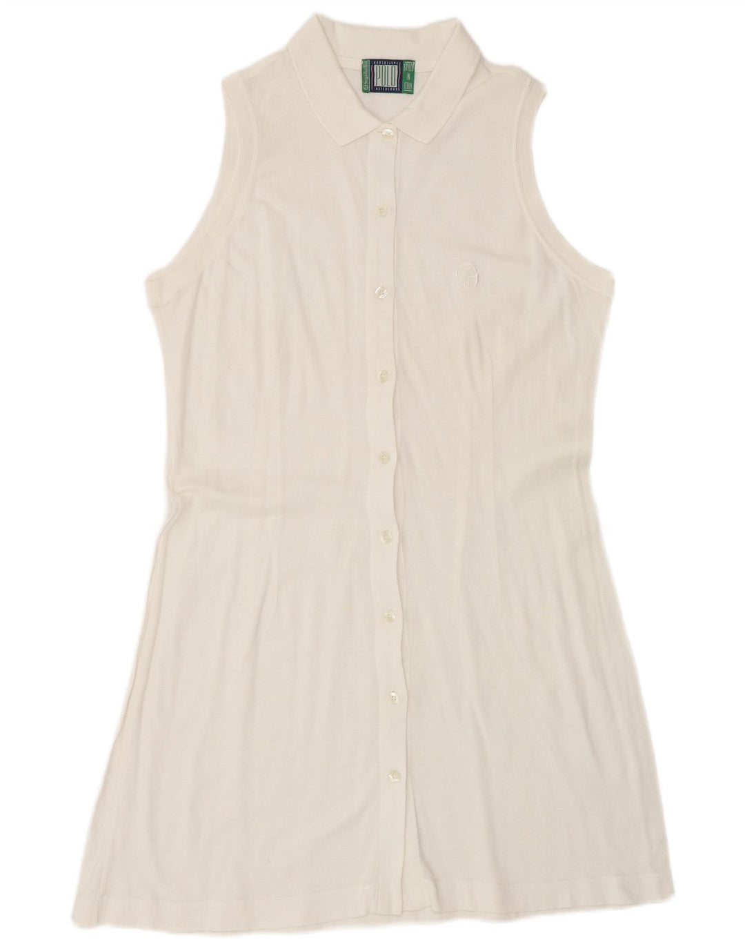 SERGIO TACCHINI Womens Sleeveless Shirt Dress UK 14 Medium White