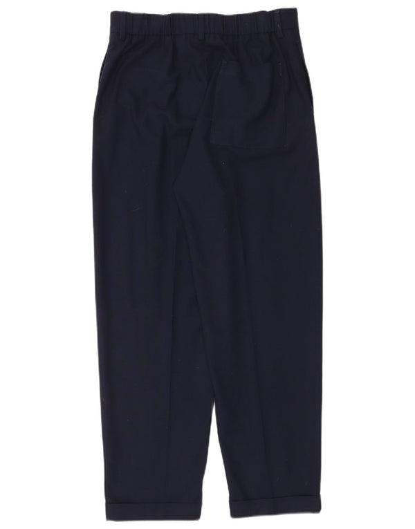 Pantaloni chino affusolati a vita alta da donna Benetton W28 L28 Blu Navy