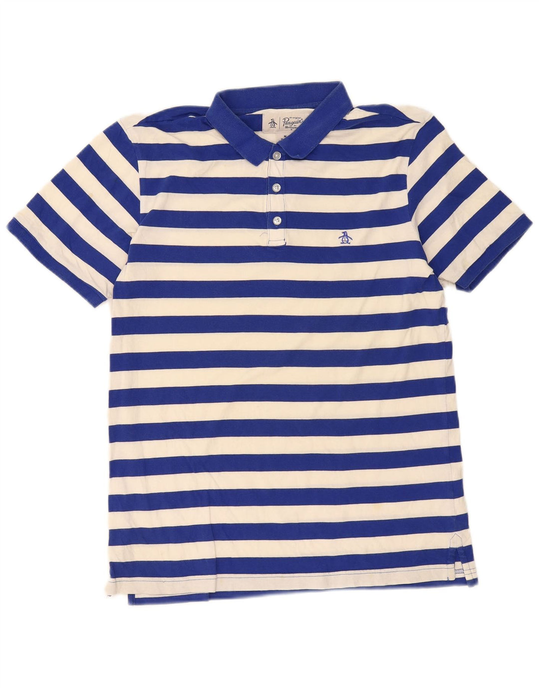 Polo Penguin da uomo vestibilità regolare in cotone a righe blu medio