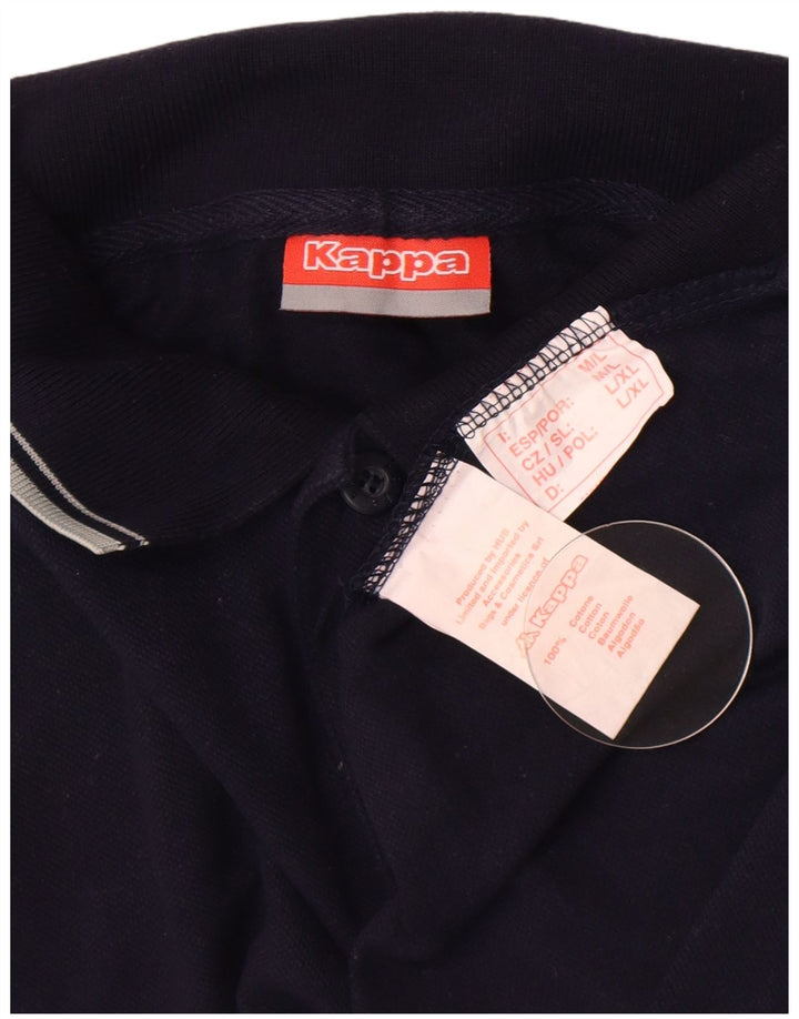 Polo Kappa Uomo Media Cotone Blu Navy