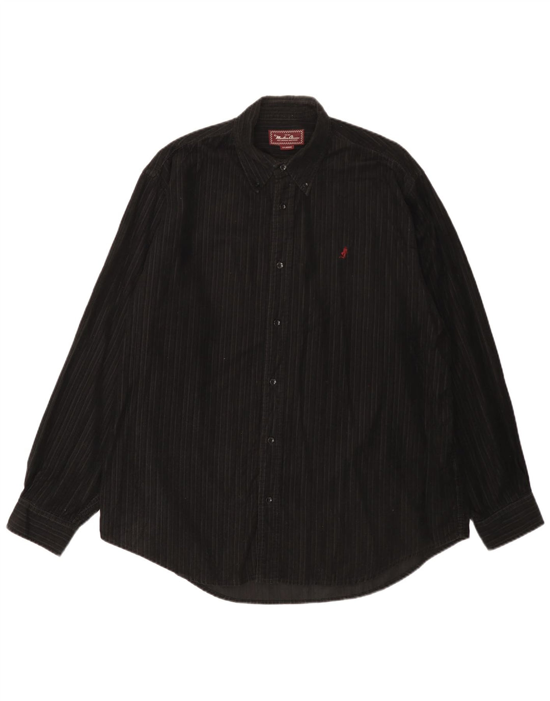 Camicia in velluto a coste da uomo Marlboro Classics XL in cotone nero