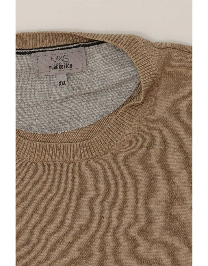 Maglione maglione girocollo da uomo Marks & Spencer 2XL cotone beige