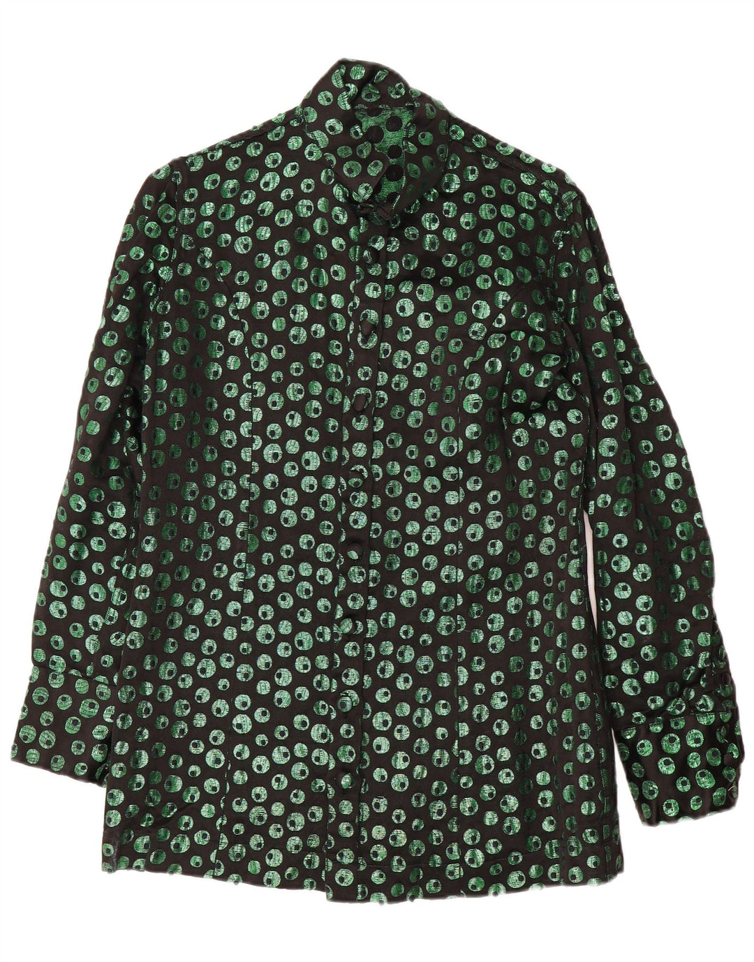 Camicia da uomo vintage piccola geometrica nera