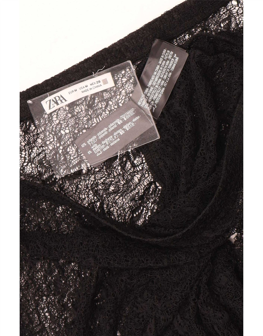 Gonna lunga in pizzo Zara da donna media W28 nera in poliammide