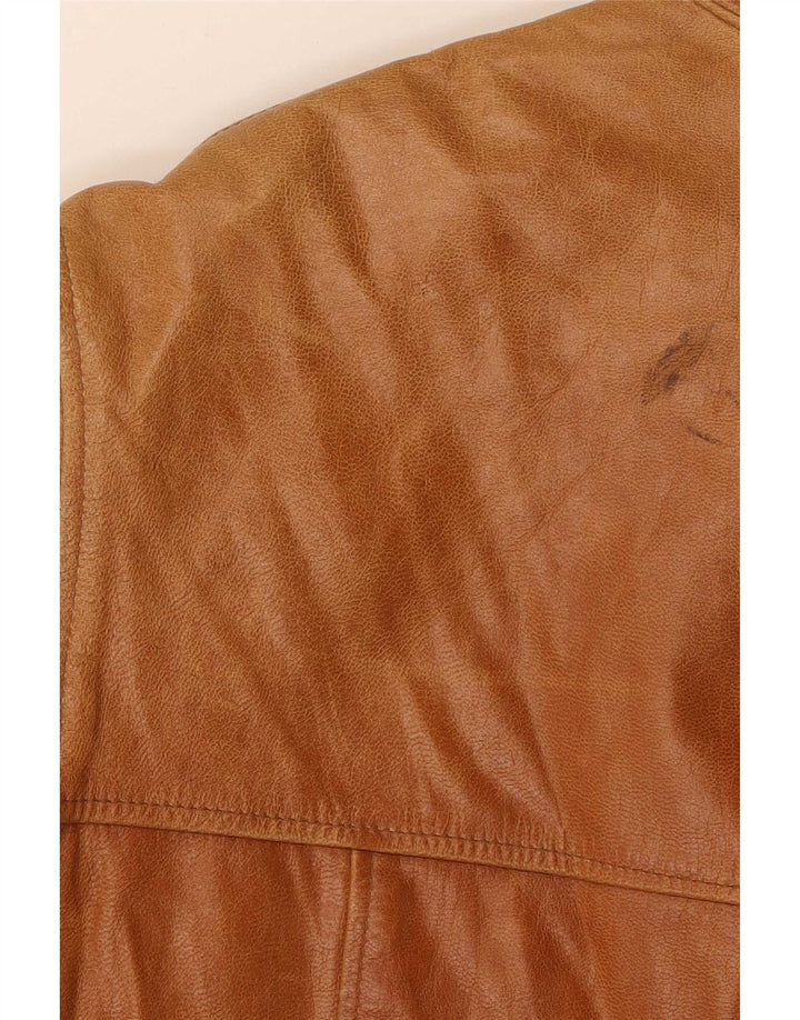 Giacca in pelle vintage da uomo IT 52 XL Marrone