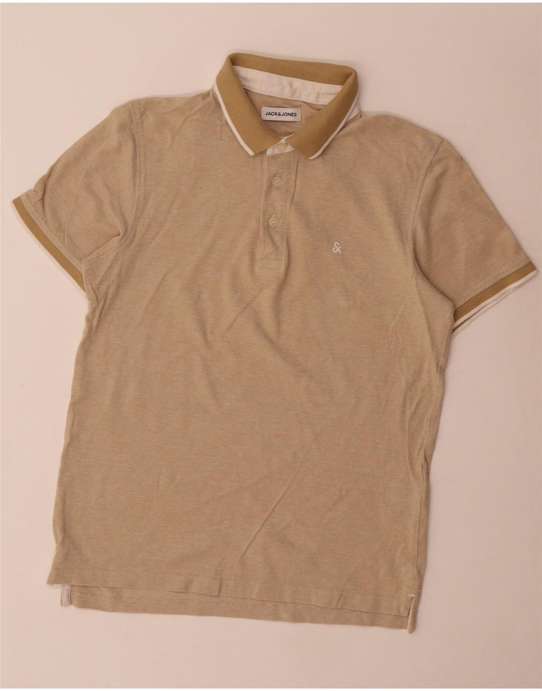 Polo da uomo Jack & Jones piccola in cotone beige