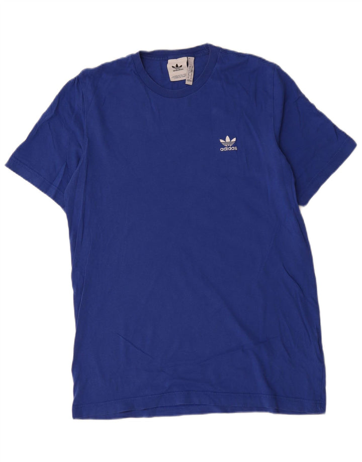 T-shirt da uomo Adidas Top media in cotone blu navy