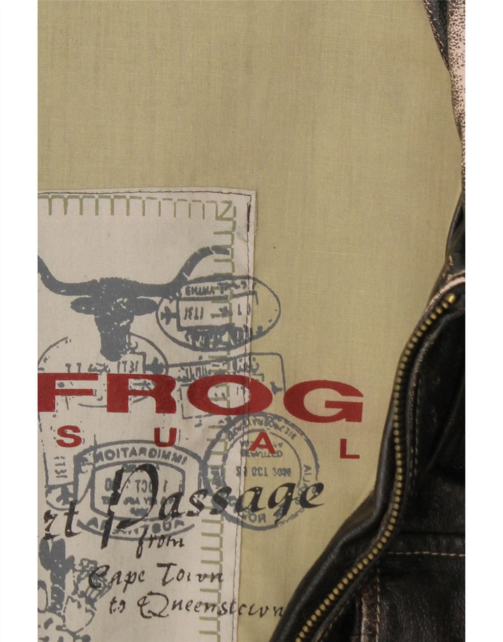 Giacca in pelle militare da donna Le Frog IT 52 2XL Nera