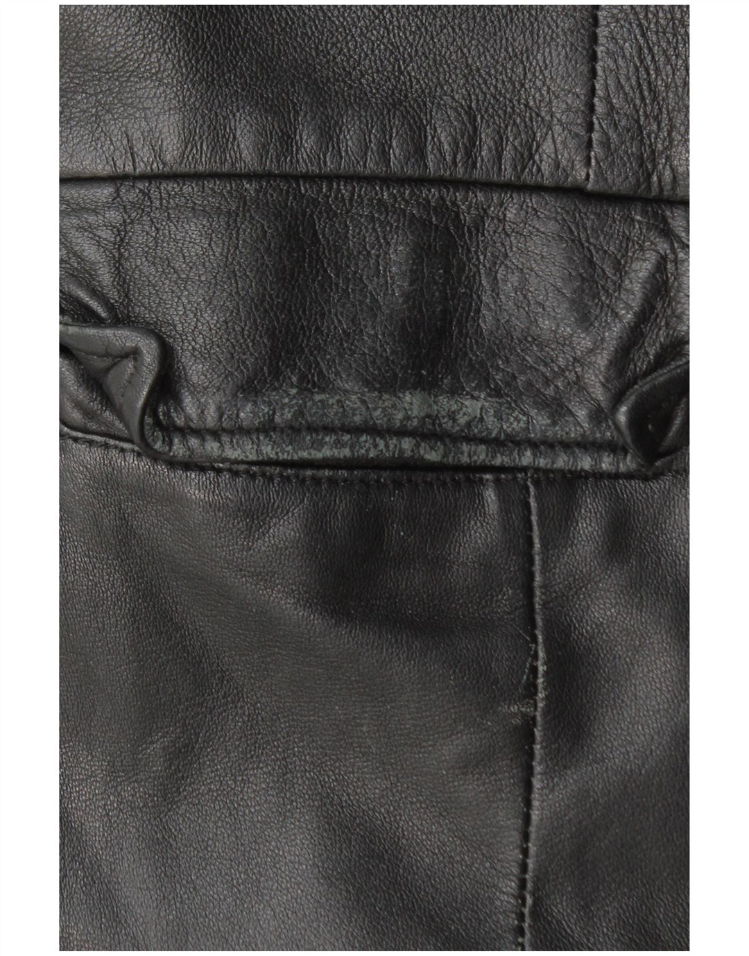 Cappotto in pelle da donna VINTAGE UK 18 XL in pelle nera