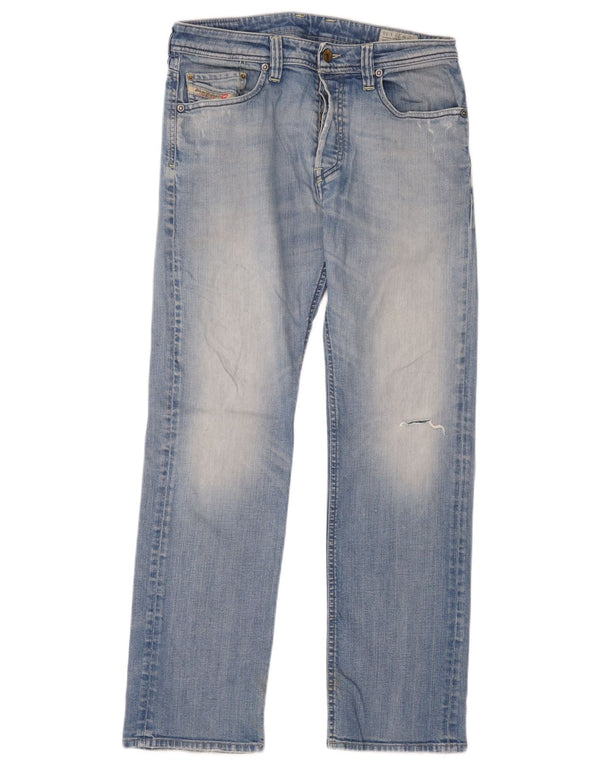Jeans dritti effetto consumato Larkee-Relaxed da uomo Diesel W29 L30 cotone blu