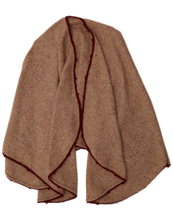 Maglione cardigan poncho vintage da uomo taglia unica beige screziato