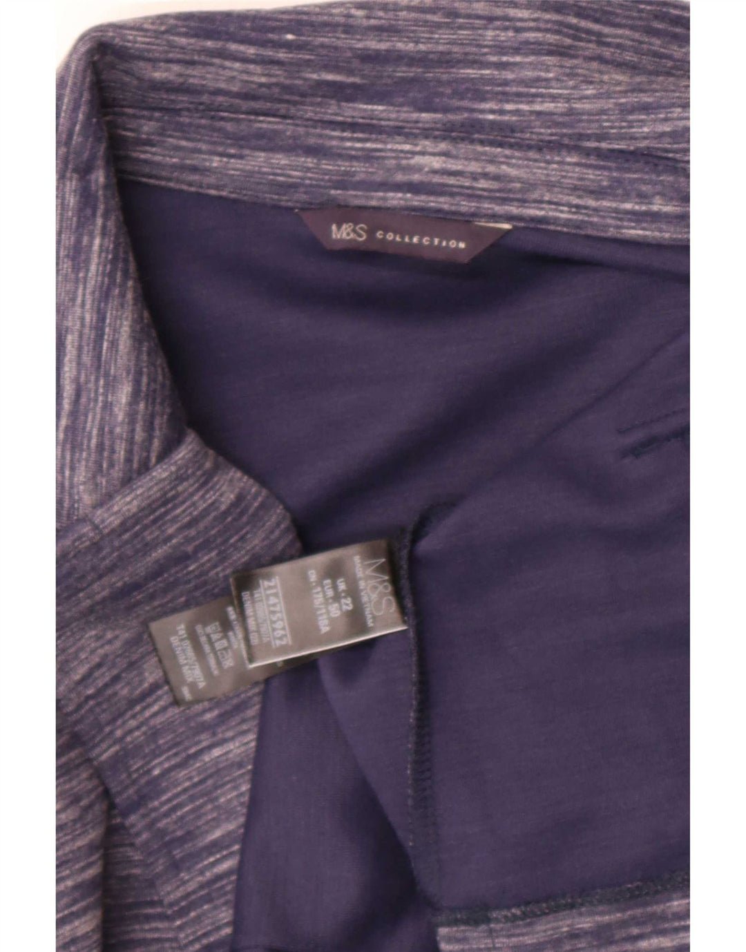Giacca blazer aperta da donna Marks & Spencer UK 22 3XL blu navy screziato
