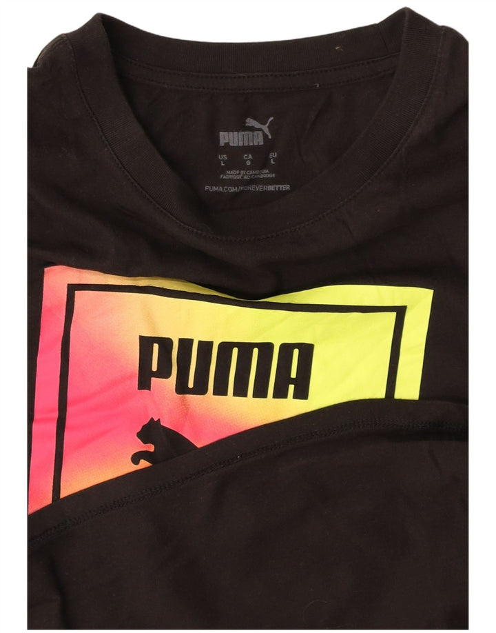 T-shirt grafica da donna PUMA Top UK 14 Large Nera