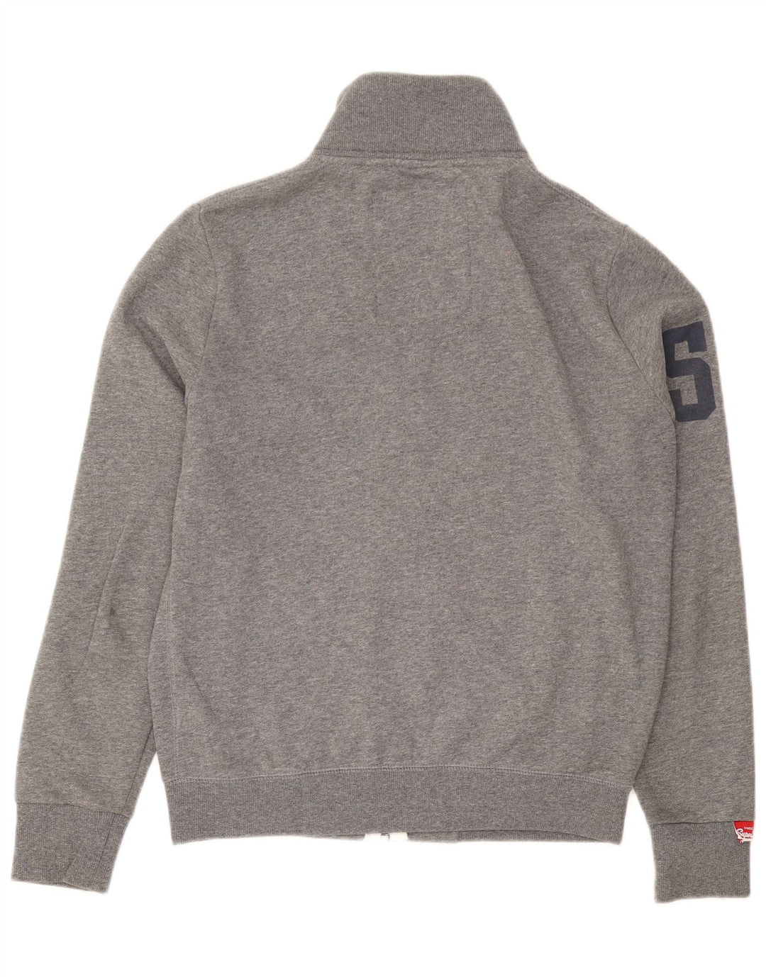 Giacca da ginnastica da uomo con grafica Superdry in cotone chiazzato grigio medio