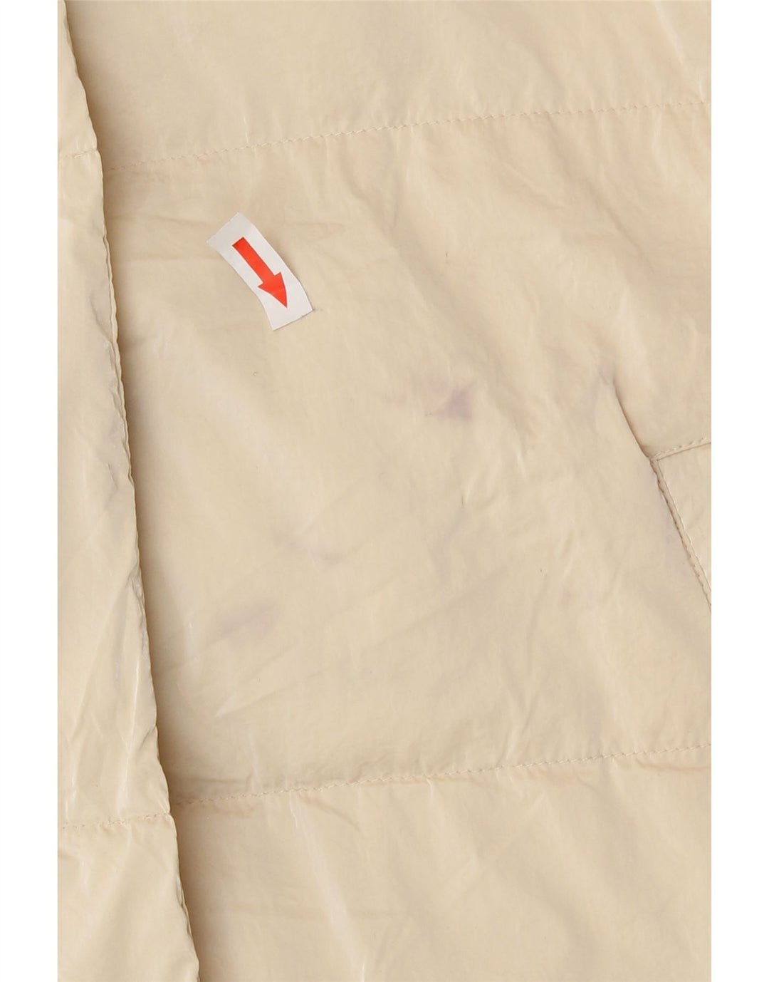 Gilet imbottito lungo oversize da donna Zara UK 10 piccolo poliestere beige