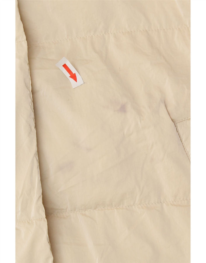Gilet imbottito lungo oversize da donna Zara UK 10 piccolo poliestere beige