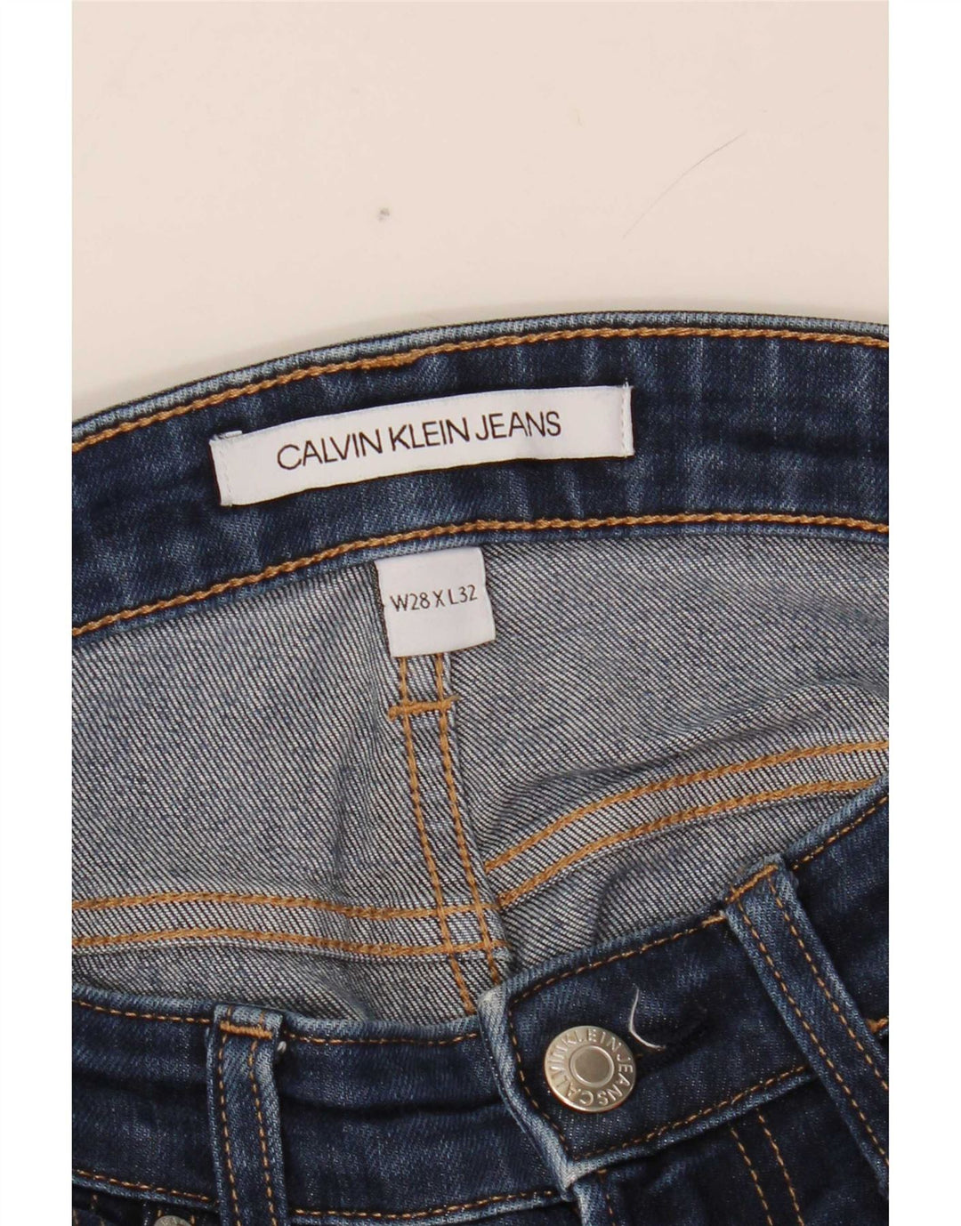 Jeans slim da uomo Calvin Klein W28 L32 cotone blu
