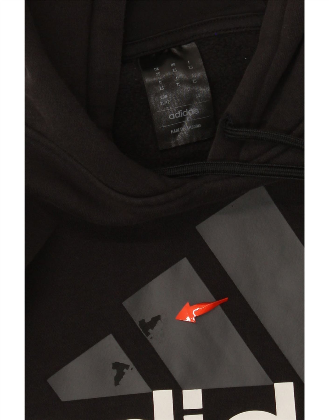 Felpa con cappuccio grafica da uomo ADIDAS XS nera