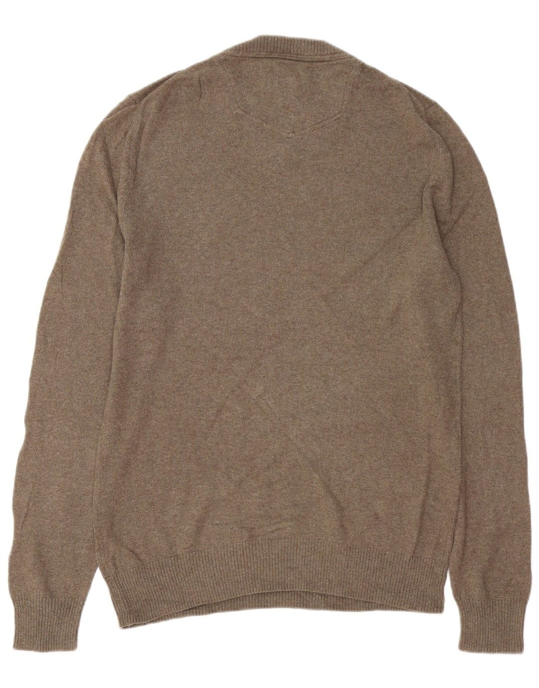 FAT FACE Maglione da uomo con scollo a V in cotone grigio medio