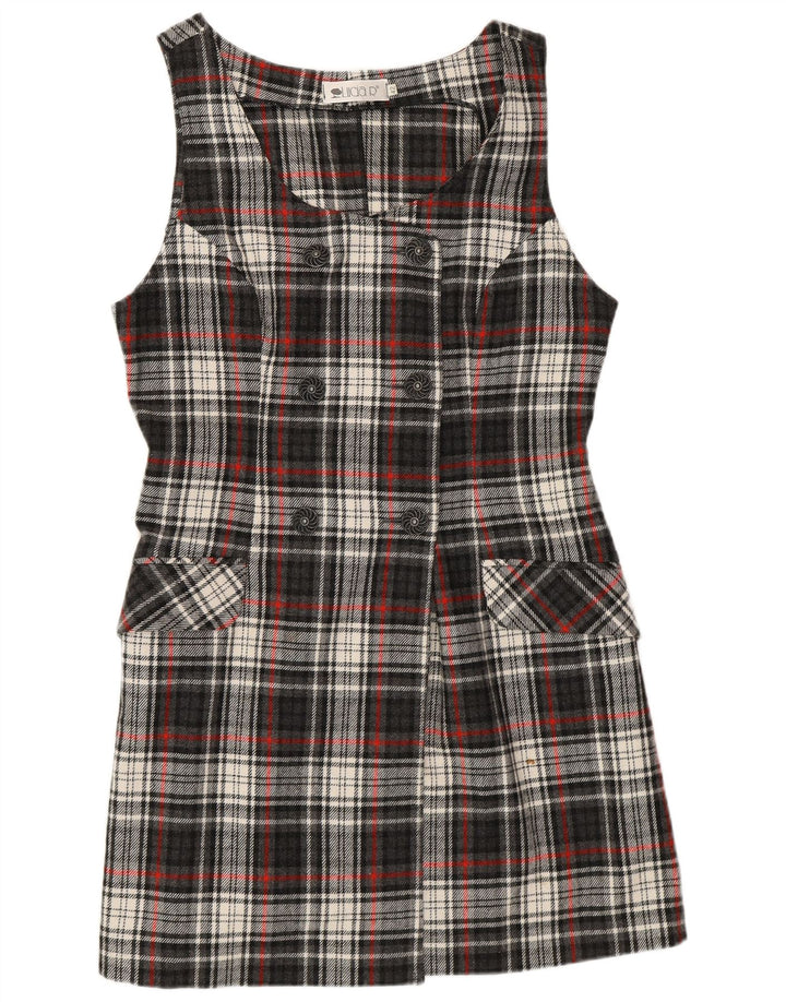 Abito scamiciato vintage da donna con vestibilità regolare IT 42 retrò scozzese grigio medio