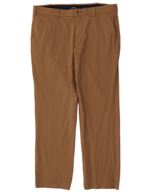 Pantaloni chino dritti da uomo Izod W34 L30 in cotone beige