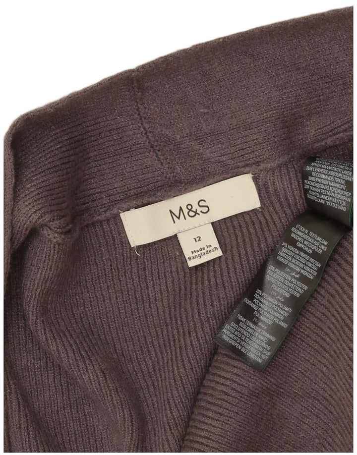 Maglione cardigan aperto lungo da donna Marks & Spencer UK 12 Grigio medio