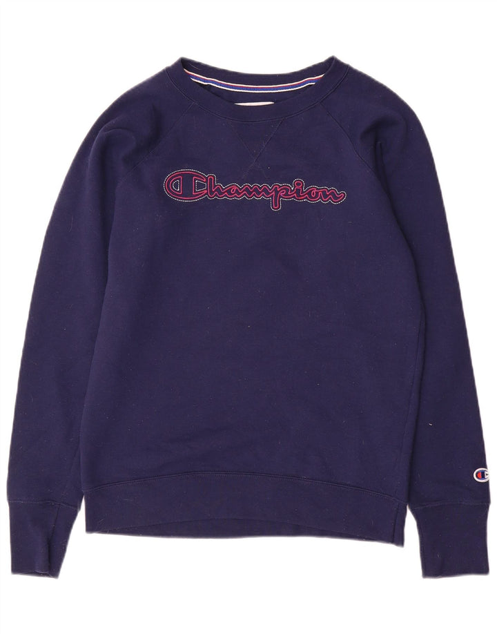 Felpa con grafica da donna Champion UK 10 Small Cotone blu navy